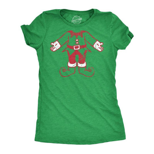 Womens Elf Body T Shirt Funny Cute Xmas Party Santas Helper Tee For Ladies Funny Womens T Shirts Cute Slimming Top Comfortable Soft Womenswear Christmas Tops for Women Women's Novelty Tees Green -