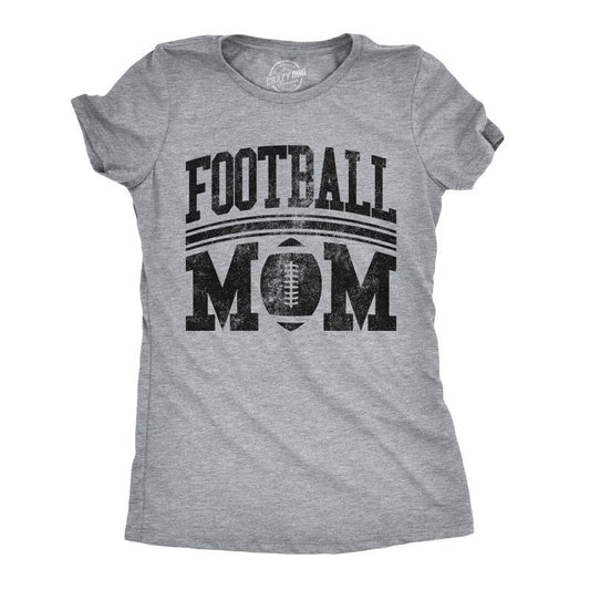 Womens Football Mom T Shirt Cute Sports Parent Tee For Ladies Funny Womens T Shirts Cute Slimming Top Comfortable Soft Womenswear Mother's Day Tops for Women Funny Football Top Women's Novelty Tees Light Grey