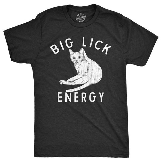 Womens Funny T Shirts Big Lick Energy Sarcastic Kitten Graphic Novelty Tee For Ladies Funny Womens T Shirts Cute Slimming Top Comfortable Soft Womenswear Sarcastic Tops for Women Funny Cat Top Women's Black -