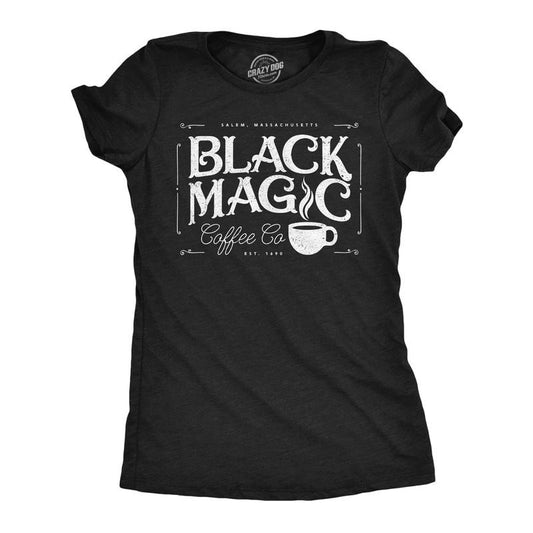 Womens Funny T Shirts Black Magic Coffee Co Sarcastic Halloween Graphic Novelty Tee For Ladies Funny Womens T Shirts Cute Slimming Top Comfortable Soft Womenswear Halloween Tops for Women Funny Coffee Black -