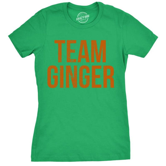Womens Team Ginger T Shirt Funny Cute Red Head St Saint Patricks Day Irish Tee Funny Womens T Shirts Cute Slimming Top Comfortable Soft Womenswear Saint Patrick's Day Tops for Women Women's Novelty Green