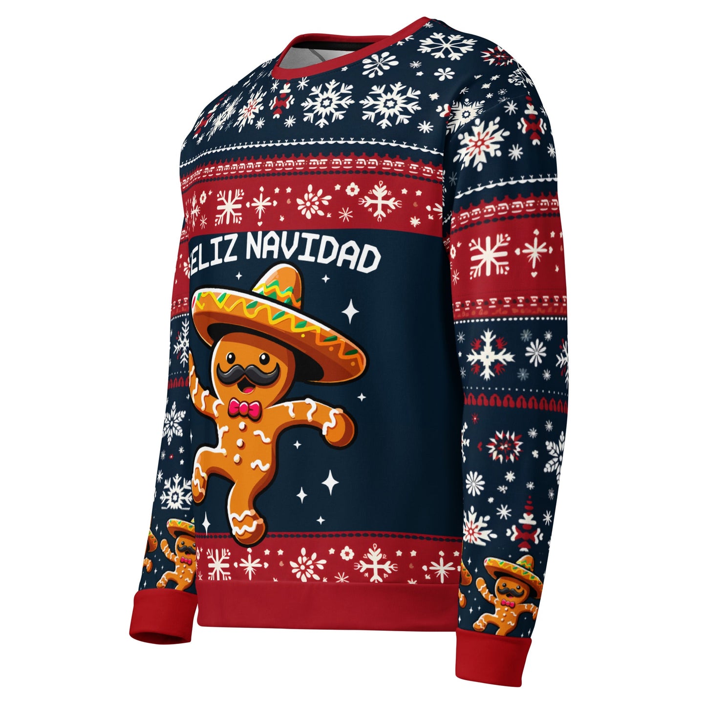 Gingerbread Cookie with Sombrero Feliz Navidad Sweatshirt