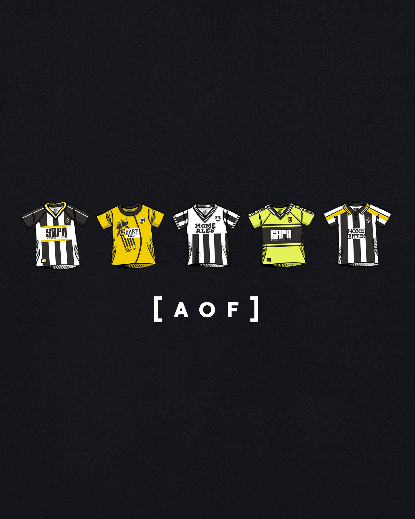 Notts County Printed Classics Black Tee
