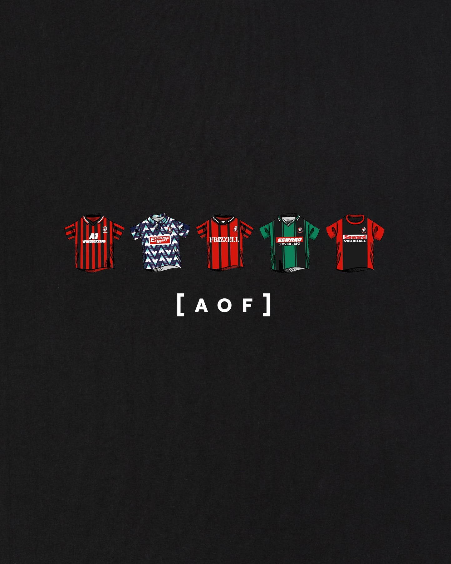 AFC Bournemouth Printed Classics Black Tee