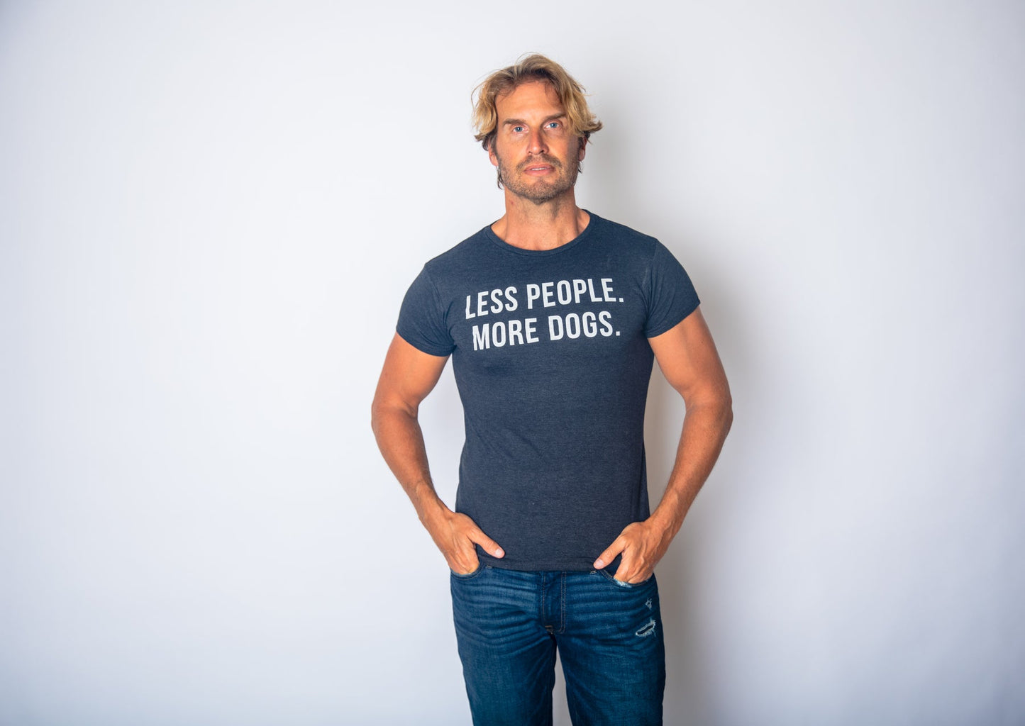 Less People More Dogs Men's T Shirt