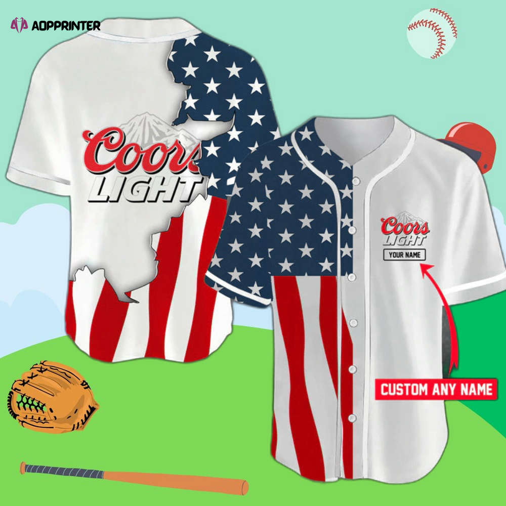 Custom Coors Light American Flag Jersey: Personalized Baseball Apparel - Aopprinter