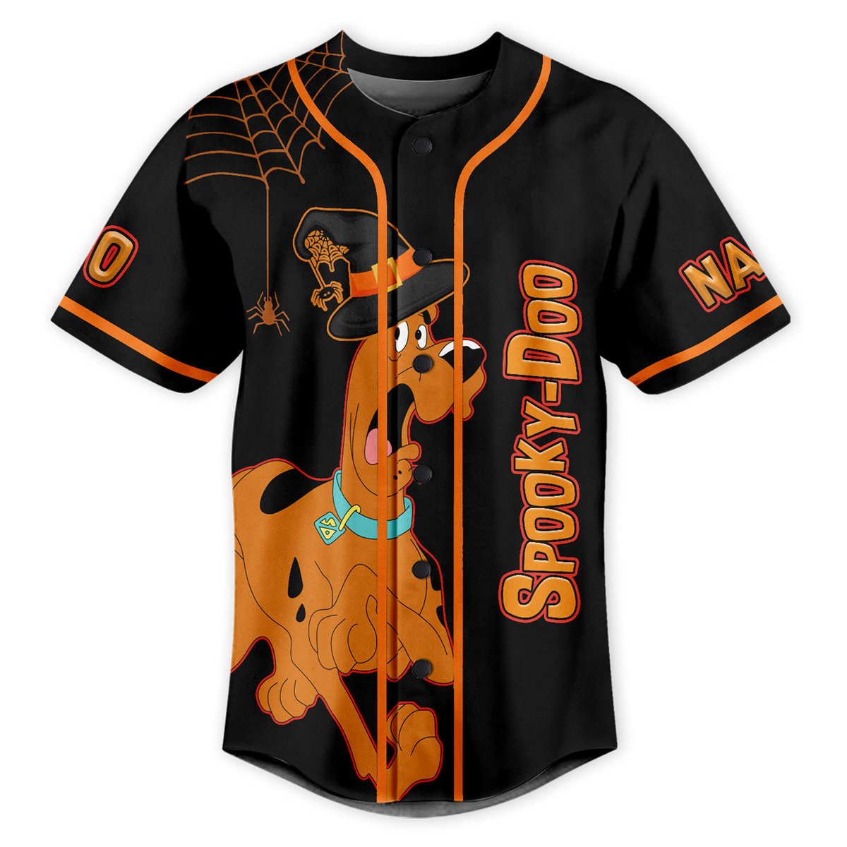 Custom Funny Scooby Doo Halloween Black Baseball Jersey