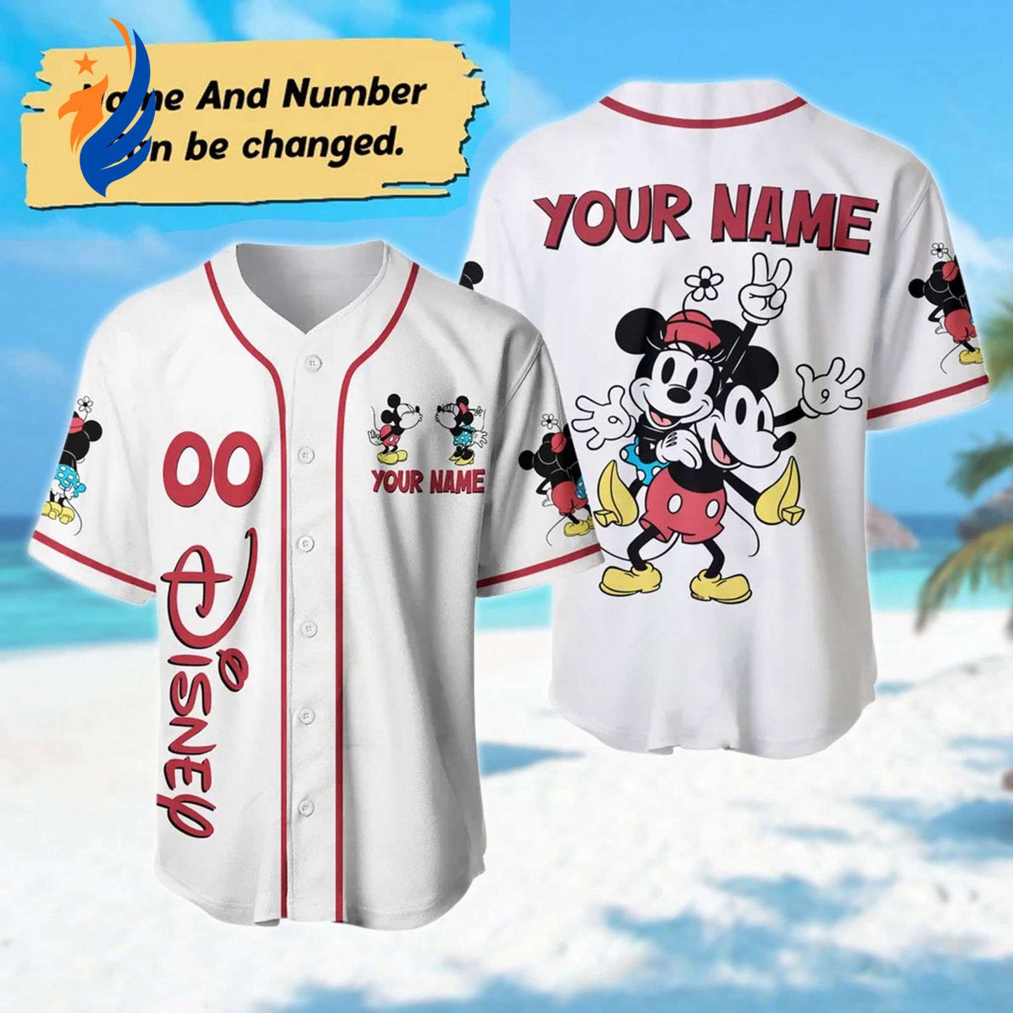Custom Mickey Minnie Mouse Baseball Jersey Couple Basketball Shirt Funny Magic Kingdom Shirt - Bafud