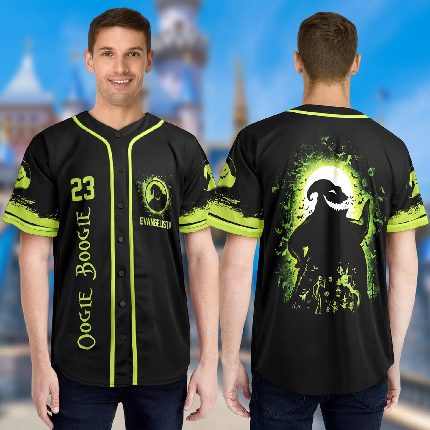 Custom Name And Number Funny Ghost Oogle Boogle Black Baseball Jersey