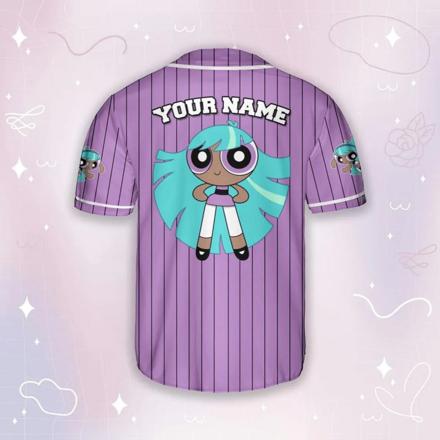Custom Name Bliss Funny Powerpuff Girls 90s Violet Baseball Jersey