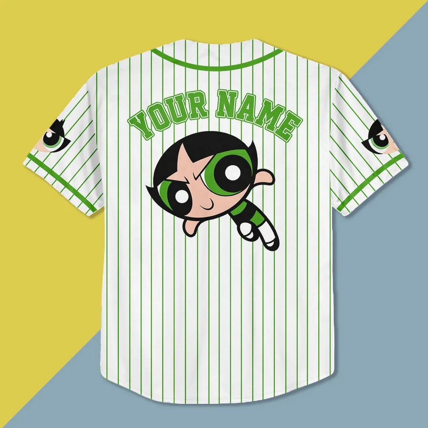 Custom Name Buttercup Funny Powerpuff Girls 90s White Baseball Jersey
