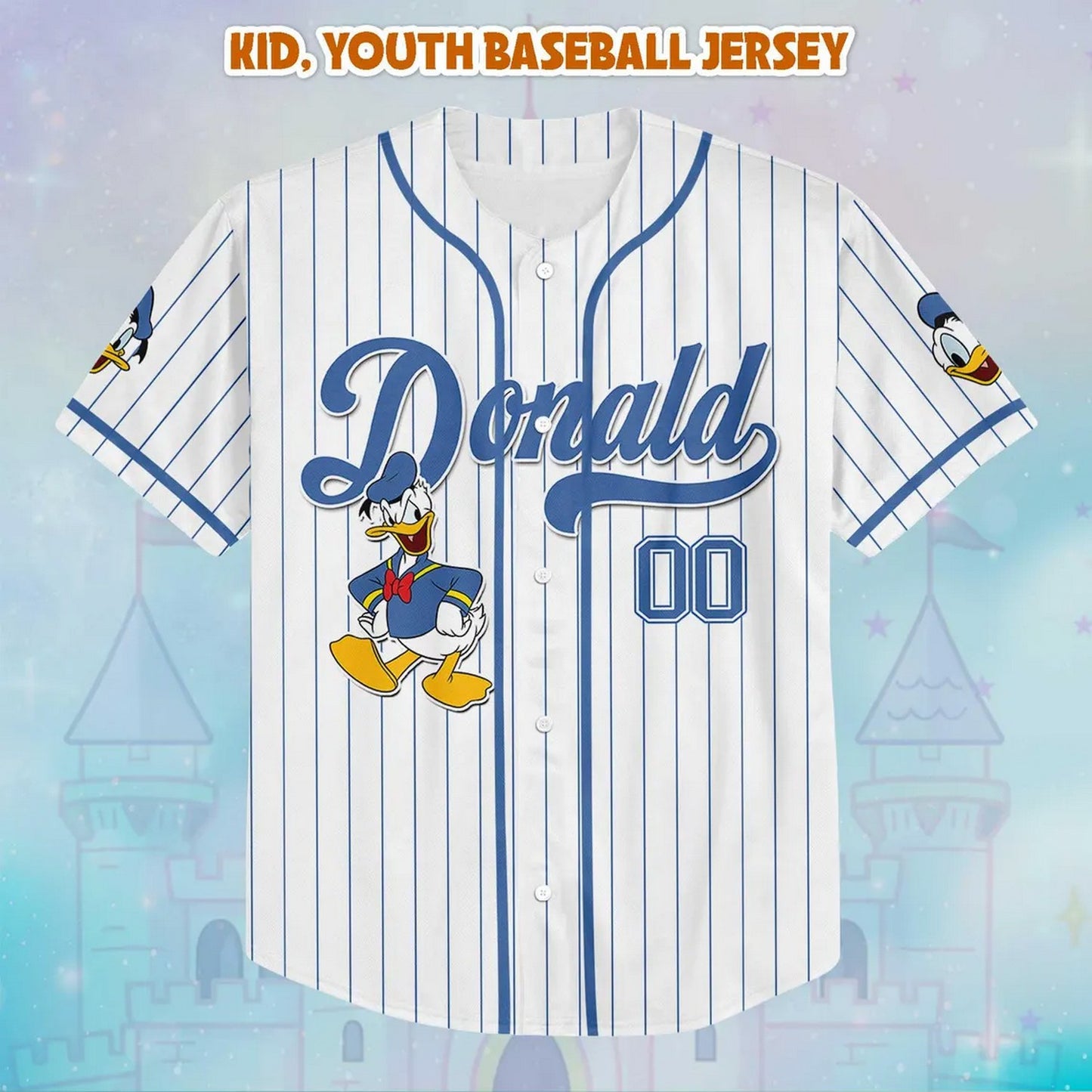 Custom Name Disney Funny Donald Duck Baseball Jersey