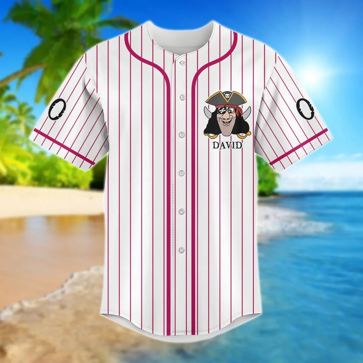 Custom Name Funny Captain Pirate Baseball Jersey
