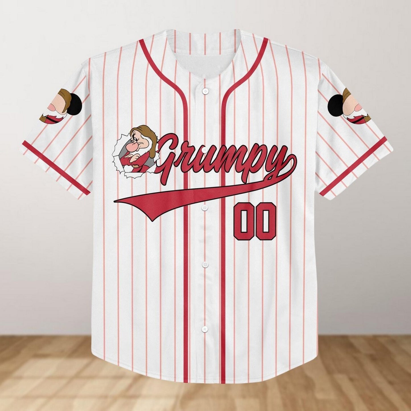 Custom Name Funny Grumpy White Baseball Jersey