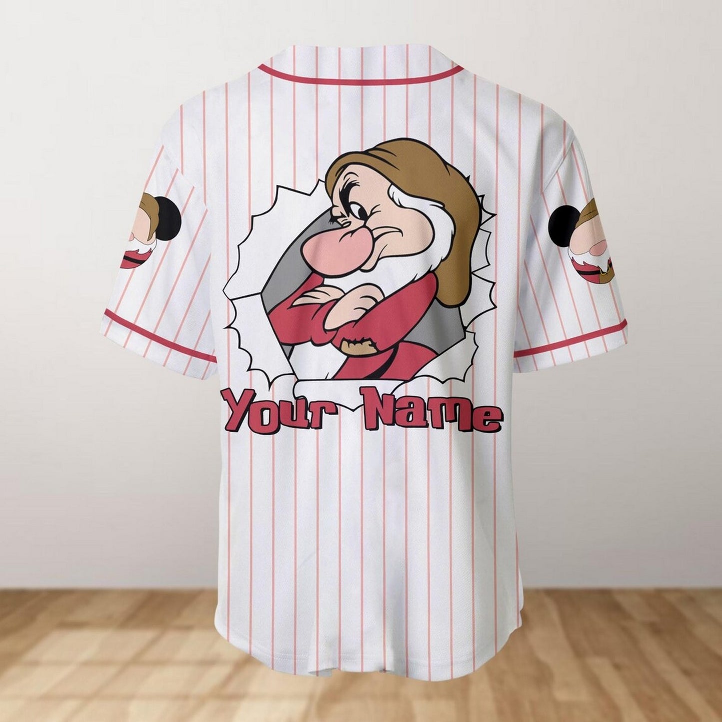 Custom Name Funny Grumpy White Baseball Jersey