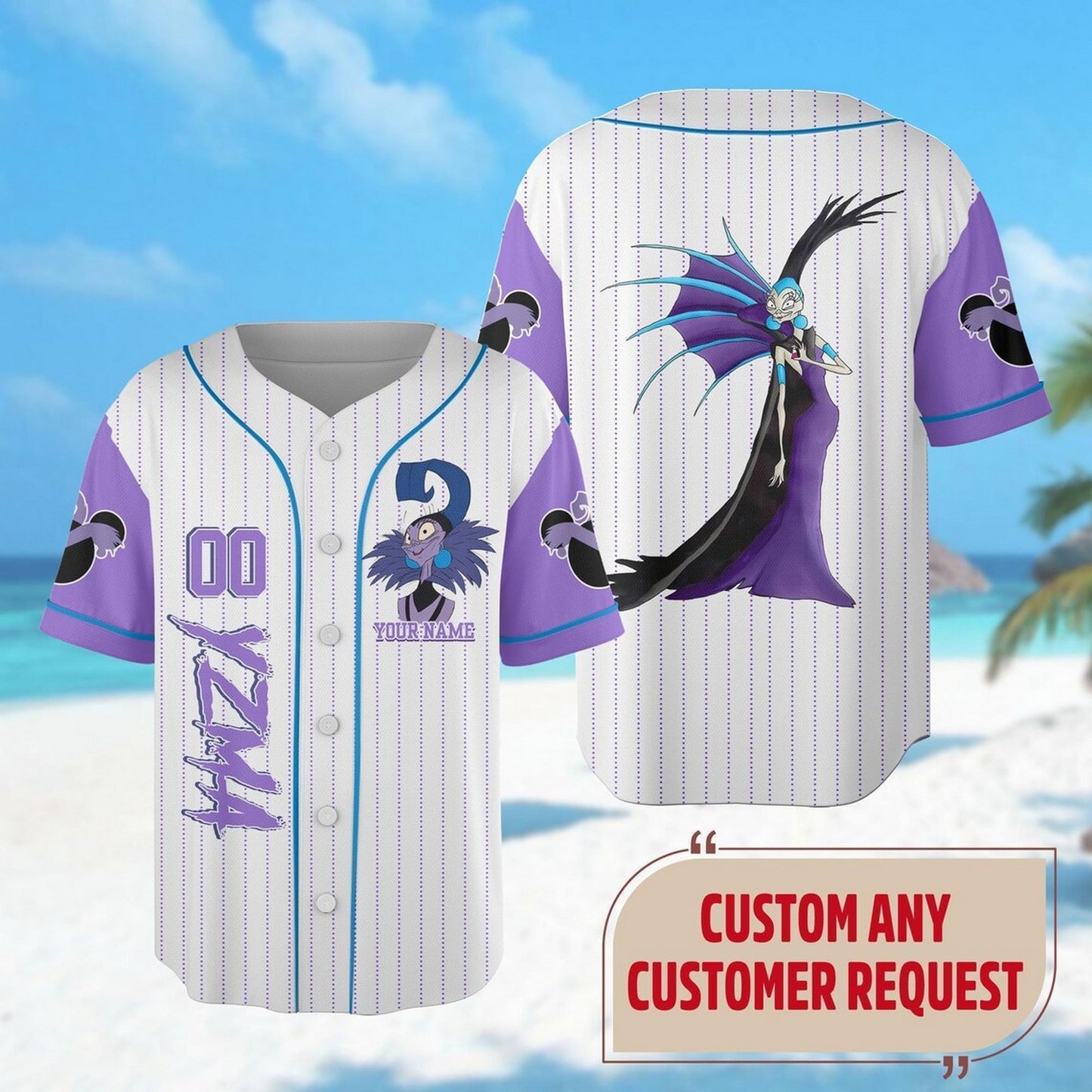 Custom Name Funny Yzma Halloween Baseball Jersey