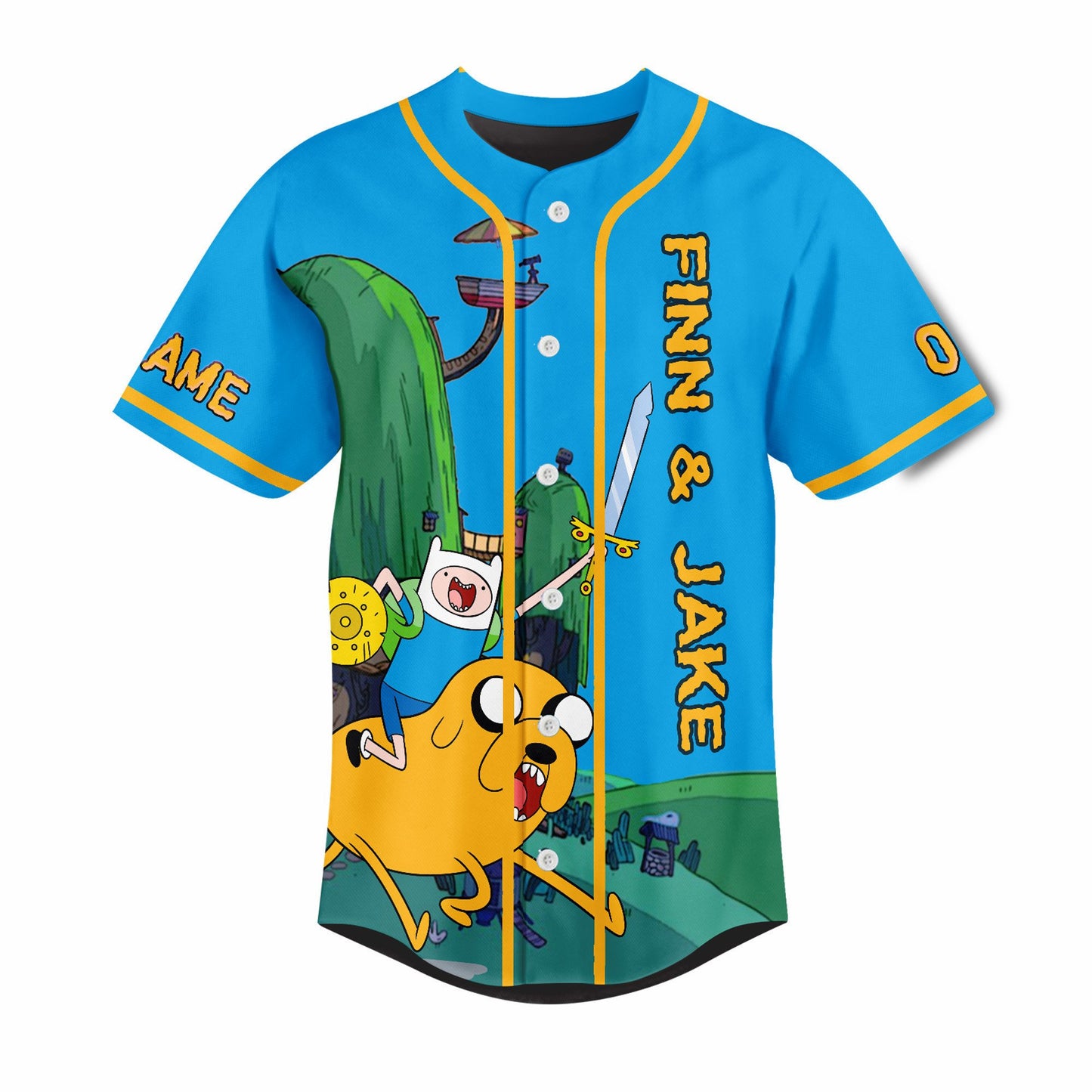Customized Adventure Time Finn &amp; Jake Funny Trip Baseball Jersey
