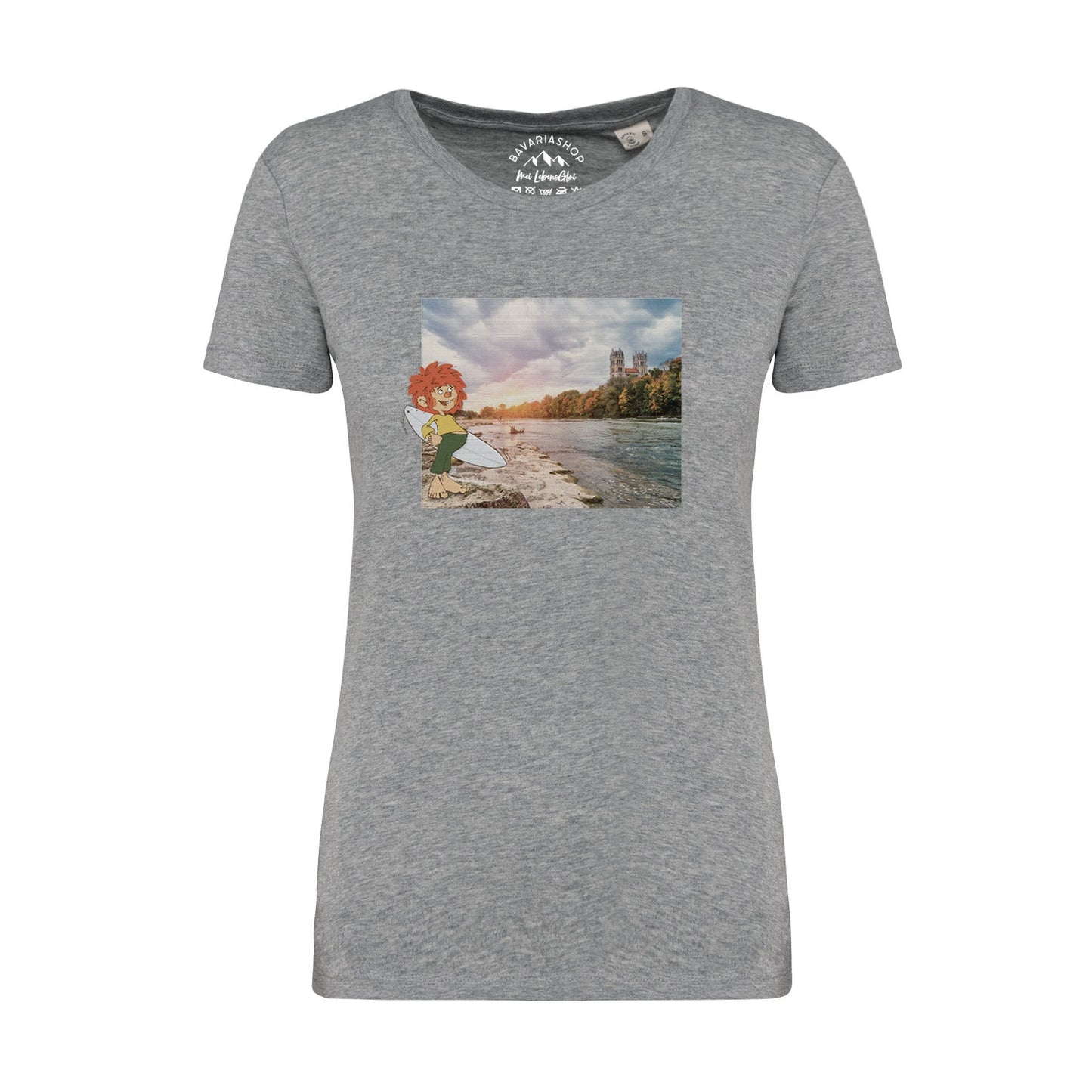 Â®Pumuckl Damen T-Shirt "Surfer-Kobold"