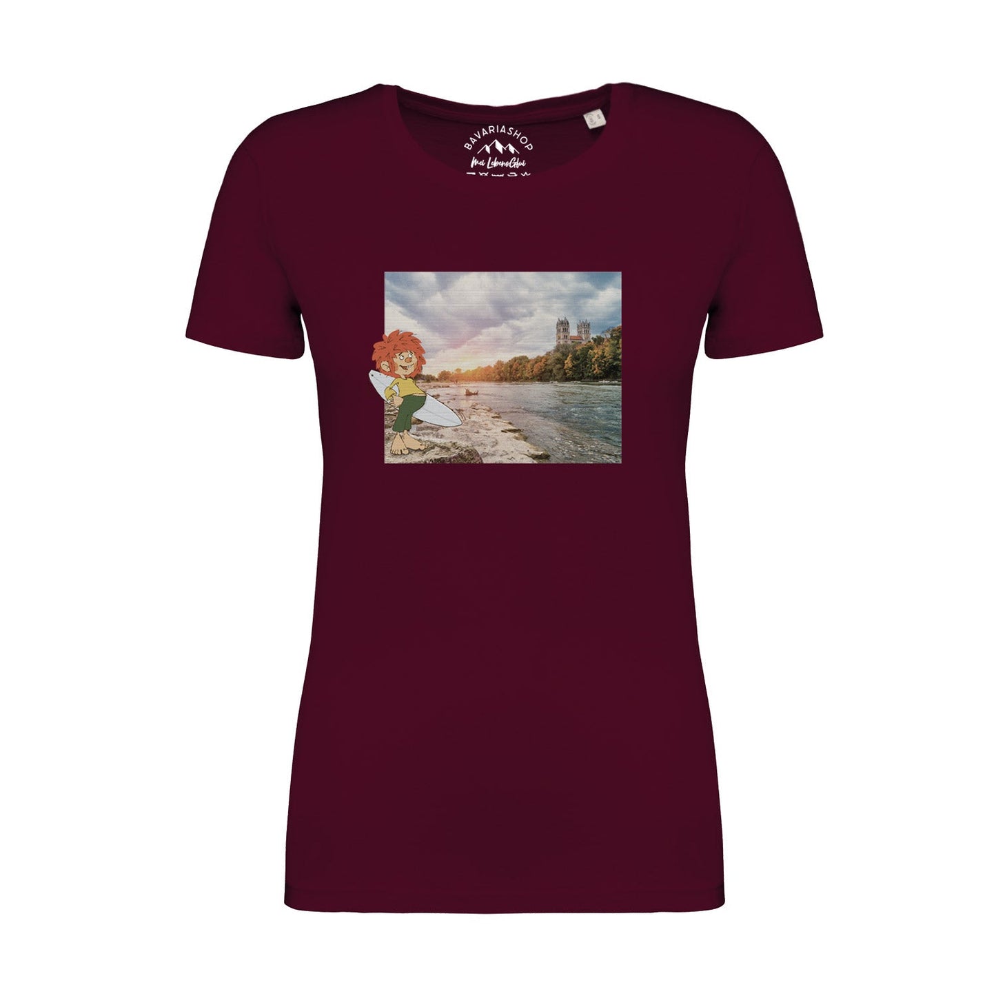 Â®Pumuckl Damen T-Shirt "Surfer-Kobold"