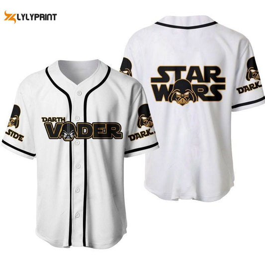 Darth Vader Star Wars White Yellow Disney Unisex Cartoon Graphics Casual Outfits Custom Baseball Jersey Gifts for Fans - lylyprint.com