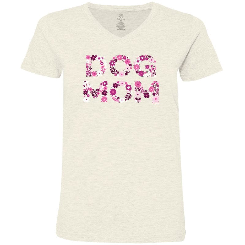 Dog Mom Flowers - Ladies T-Shirt V-Neck