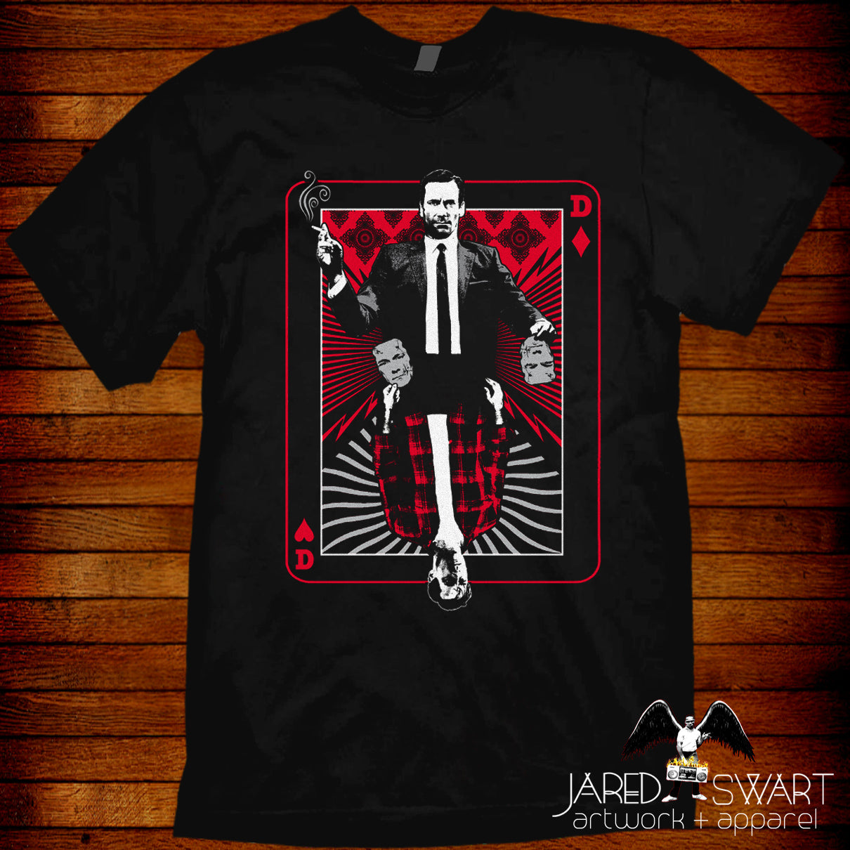 Don Draper Mad Men T-shirt Don Draper vs Dick Whitman artwork by Jared Swart