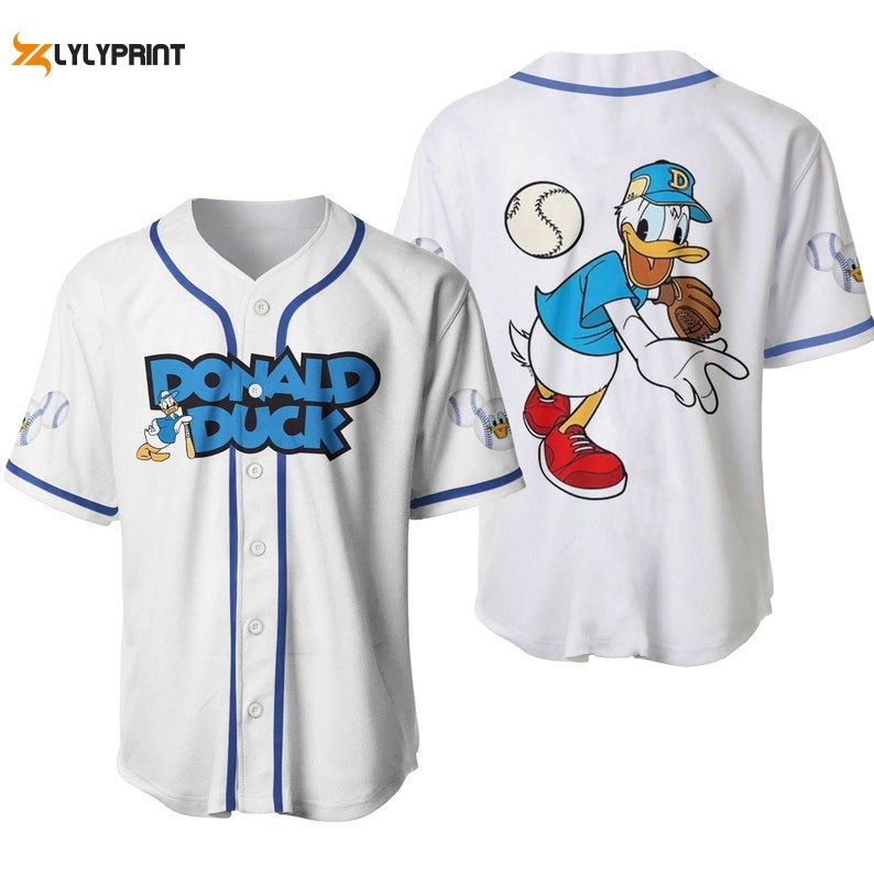 Donald Duck Disney Cartoon Graphics All Over Print Unisex Baseball Jersey - lylyprint.com