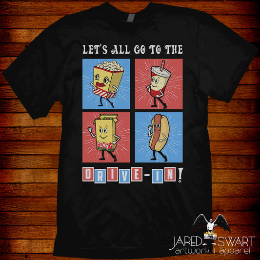 Drive-In theatre cinema retro t-shirt