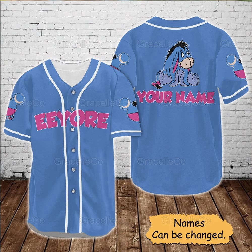 Eeyore Custom Baseball Jersey Shirt, Disney Eeyore Jersey Shirt, Disney Trip Baseball Shirt, Eeyore Donkey Disney Tee, Funny Disney Shirt. - Aopprinter