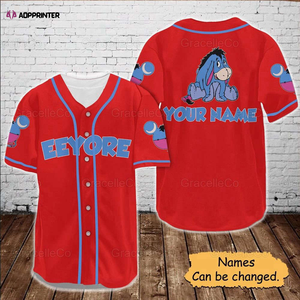 Eeyore Custom Baseball Jersey Shirt, Disney Eeyore Jersey Shirt, Disney Trip Baseball Shirt, Eeyore Donkey Disney Tee, Funny Disney Shirt. - Aopprinter