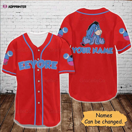 Eeyore Custom Baseball Jersey Shirt, Disney Eeyore Jersey Shirt, Disney Trip Baseball Shirt, Eeyore Donkey Disney Tee, Funny Disney Shirt. - Aopprinter