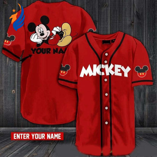 Get Your Funny Mickey Disney Personalized Baseball Jersey Shirt - Perfect Gift for Mickey Lovers! - Bafud
