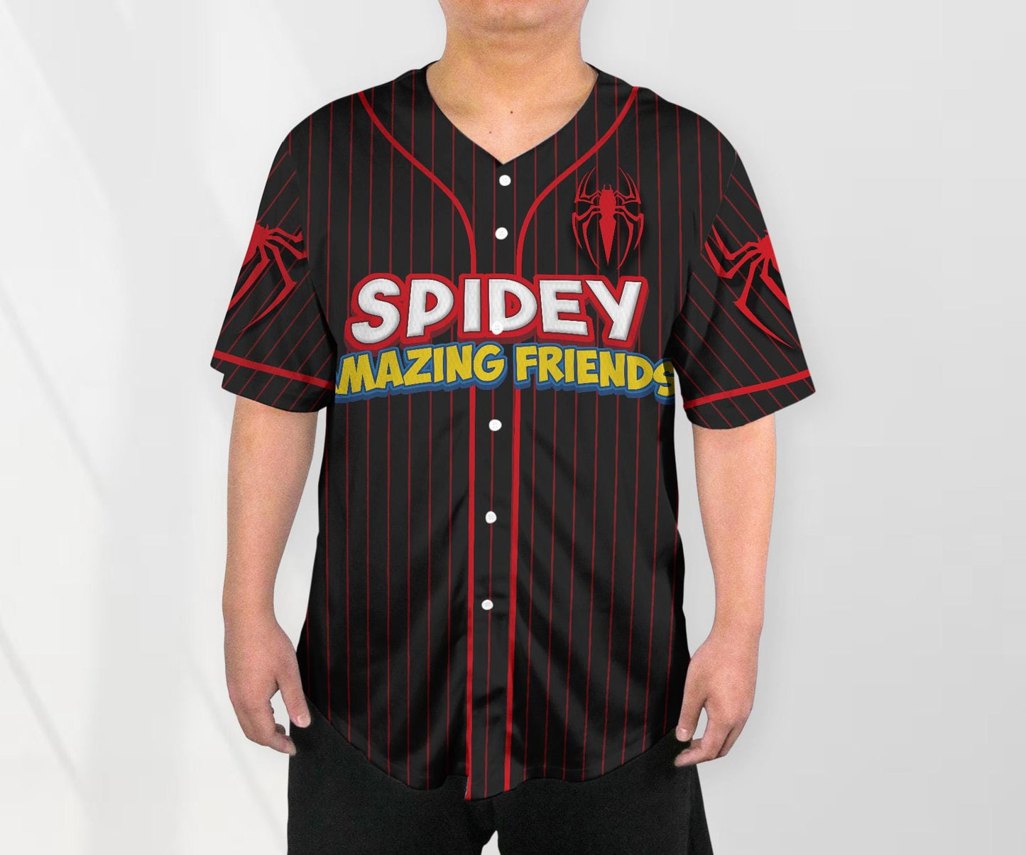 Spidey And His Amazing Friends Funny Spider Verse Baseball Jersey Team Cartoon Jersey Shirt Gift