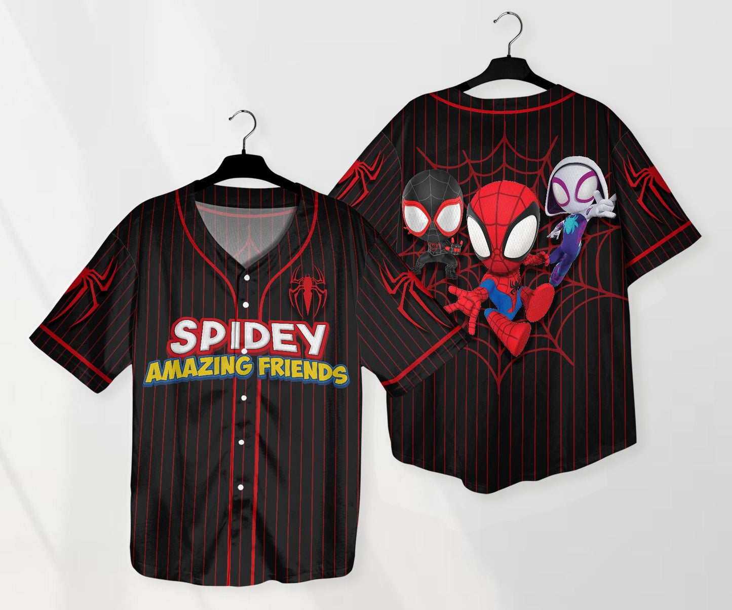 Spidey And His Amazing Friends Funny Spider Verse Baseball Jersey Team Cartoon Jersey Shirt Gift