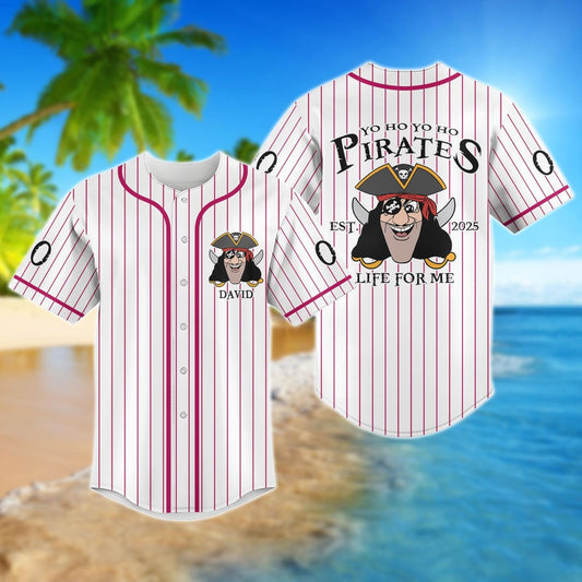 Custom Pirate Baseball Jersey, Funny Captain Jersey Shirt, Matching Family Vacation Outfit, Disney Inspired Gift Idea, Baseball Kids
