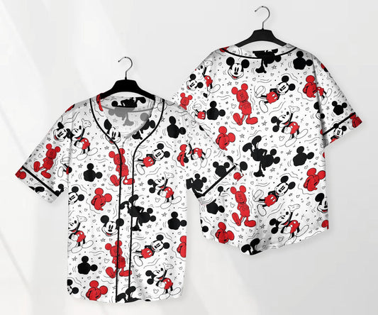 Mickey Baseball Jersey Mickey Mouse Baseball Jersey Shirt Funny Jersey Shirt Summer Tropical Shirt Mickey Shirt Gifts