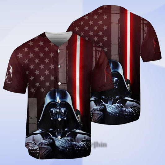 Darth Vader American Flag Baseball Jersey, 4th of July Star Wars Shirt, Patriotic Sith Fan Gift Tee, Jersey Gift For Him