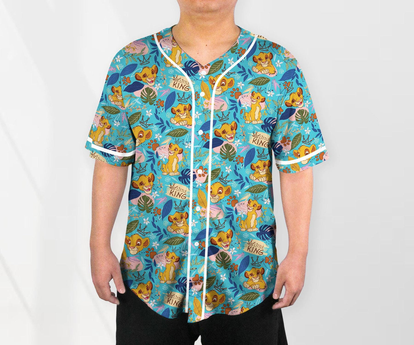 Simba Jersey Shirt The Lion King Baseball Jersey Shirt Funny Jersey Shirt Summer Tropical Shirt Simba Shirt Gifts