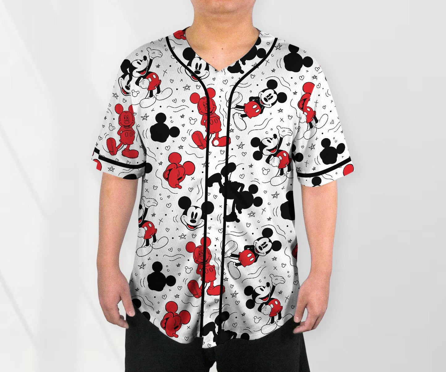 Mickey Baseball Jersey Mickey Mouse Baseball Jersey Shirt Funny Jersey Shirt Summer Tropical Shirt Mickey Shirt Gifts