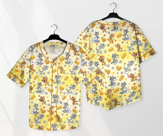 Tom And Jerry Jersey Tom And Jerry Shirt Cute Baseball Jersey Shirt Funny Jersey Shirt Tom Shirt Gifts