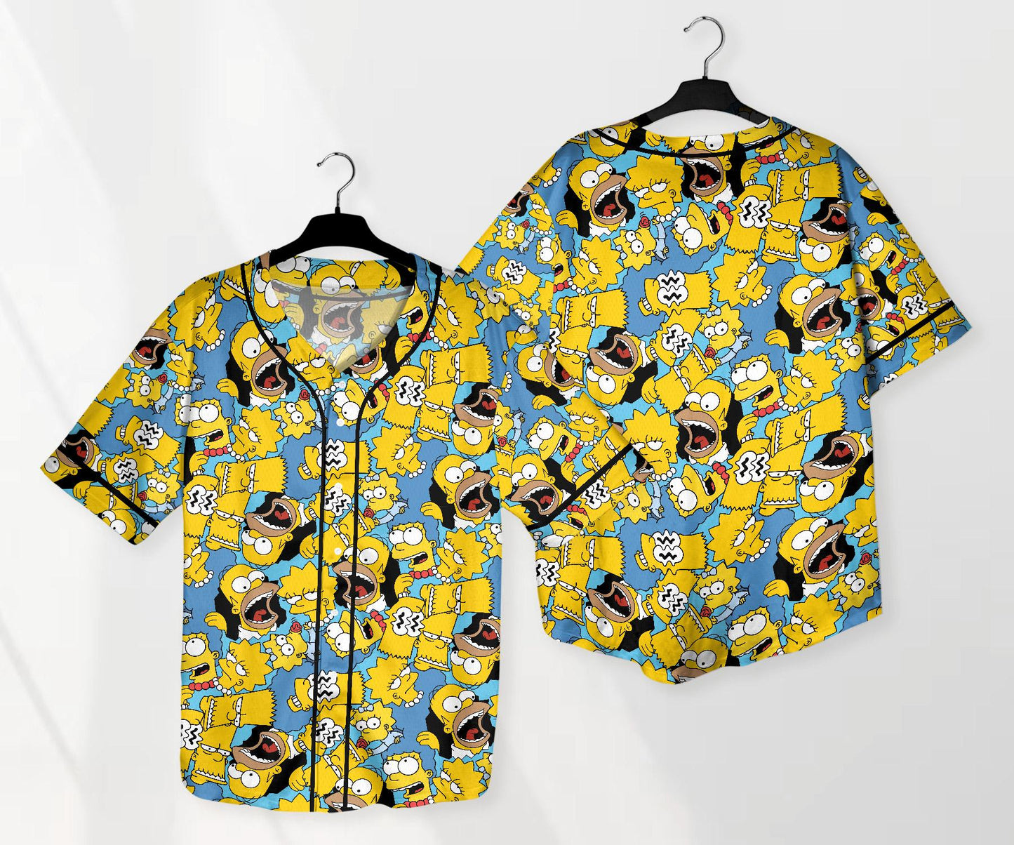 The Simpsons Baseball Jersey Shirt, Cartoon Family Button Up Shirt, Funny Comic Style Unisex Jersey, Simpsons Shirt Gift