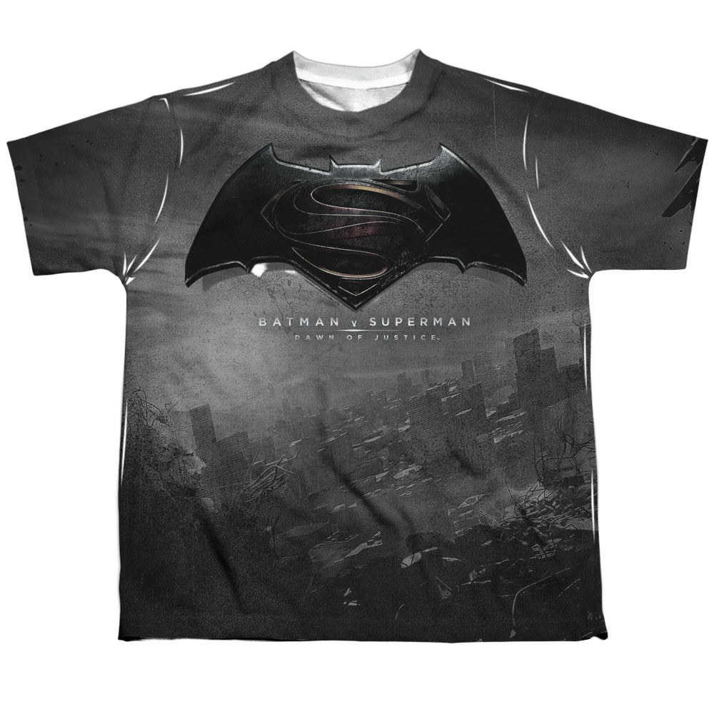 Batman v Superman Logo City - Youth All-Over Print T-Shirt