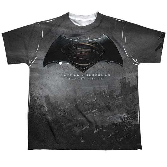 Batman v Superman Logo City - Youth All-Over Print T-Shirt