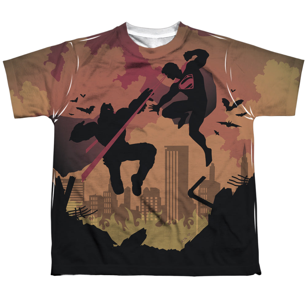 Batman v Superman Silhouette Fight - Youth All-Over Print T-Shirt