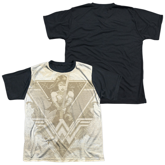 Batman v Superman Greek Goddess - Youth Black Back T-Shirt