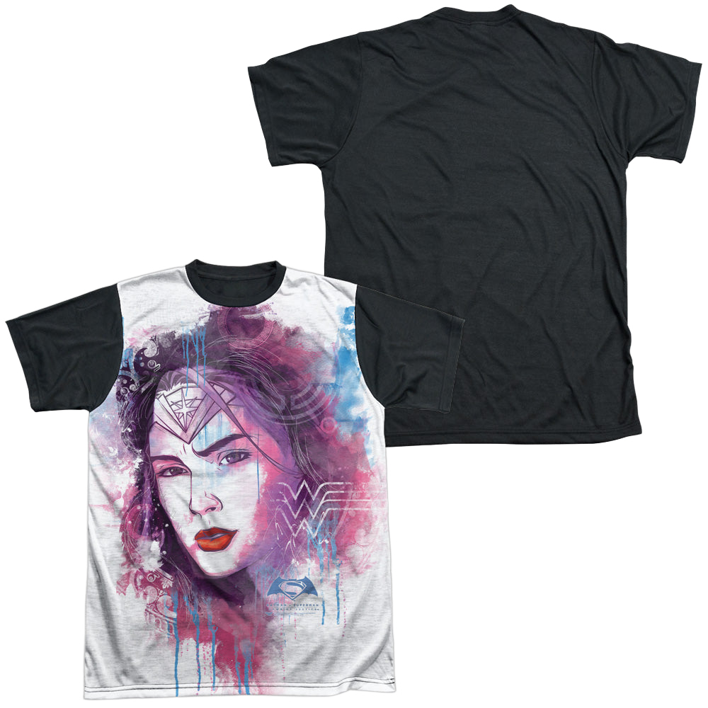 Batman v Superman Watercolor Wonder Sub - Men's Black Back T-Shirt