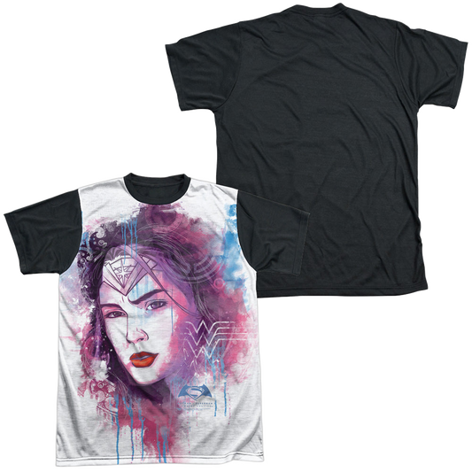 Batman v Superman Watercolor Wonder Sub - Men's Black Back T-Shirt