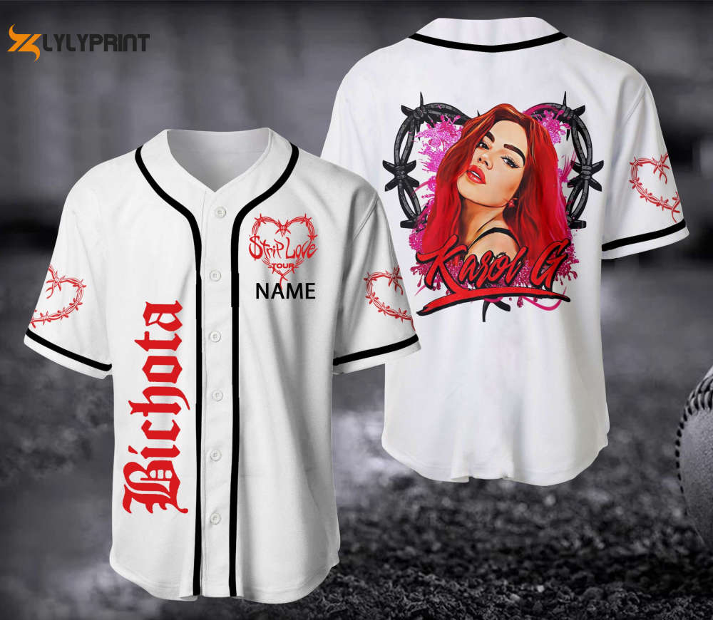 Karol G Las Bichotas No Lloran Baseball Jersey, Karol G Strip Love Tour Jersey - lylyprint.com