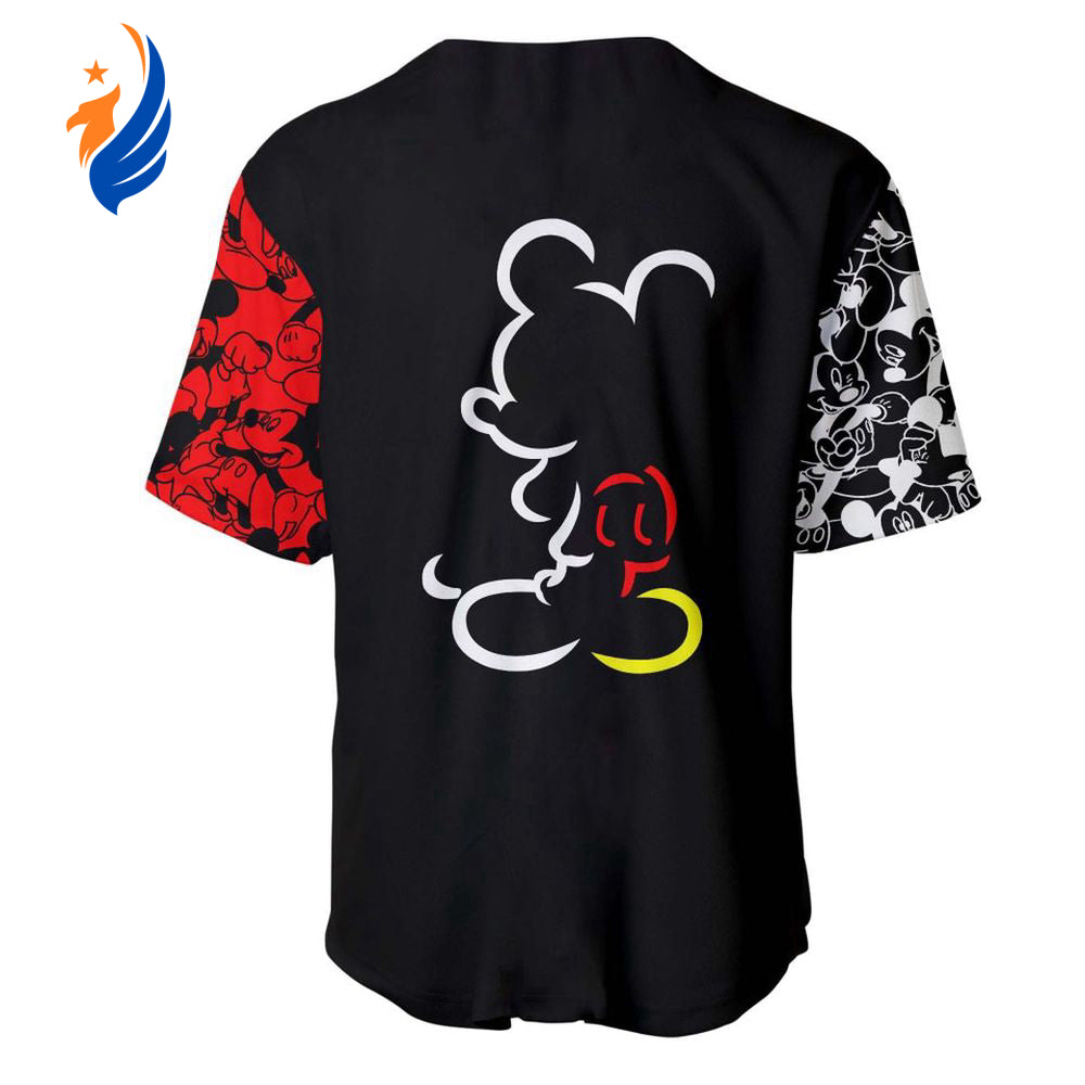Mickey Mouse Disney Baseball Jersey - Stylish Casual Outfit with Cartoon Graphic Disney Fans - Bafud