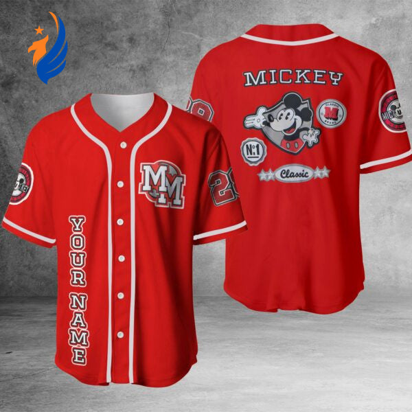 Step up your style with the iconic Mickey Mouse Michael Jackson Classic Baseball Jersey! - Bafud